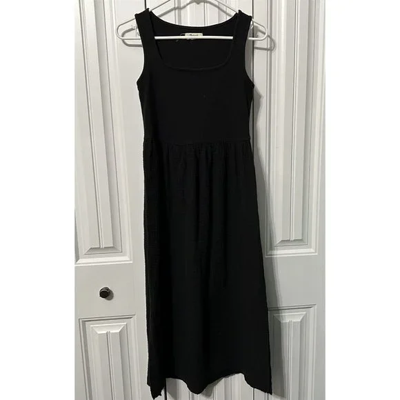 madewell gauze midi dress Lucie Long-Sleeve Smocked Midi Dress in Wool Gauze
